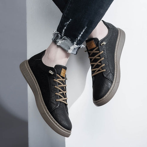 Men's Classic Leather Oxford Shoes – Lace-Up Comfort
